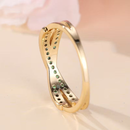 Anillo Flow de Esmeralda | Oro