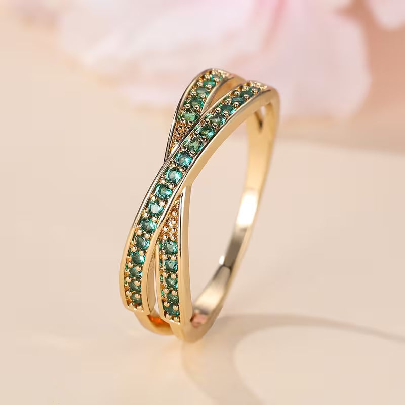 Anillo Flow de Esmeralda | Oro