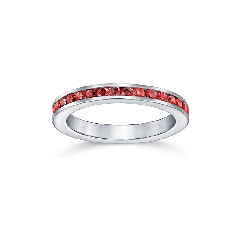 Anillo Eternity de Rubí | Oro Blanco