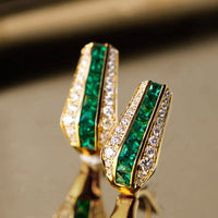 Sienna Aretes de Esmeralda | Oro