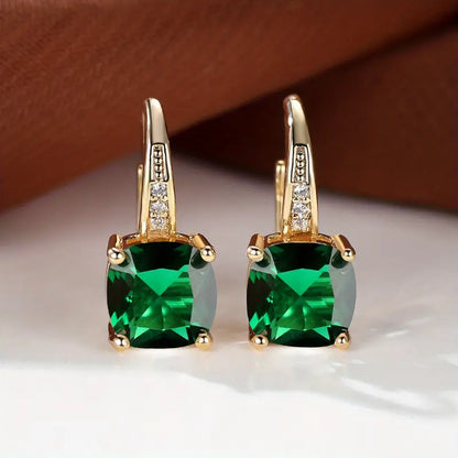 Aretes de Argolla con Piedra de Zafiro Místico | Oro