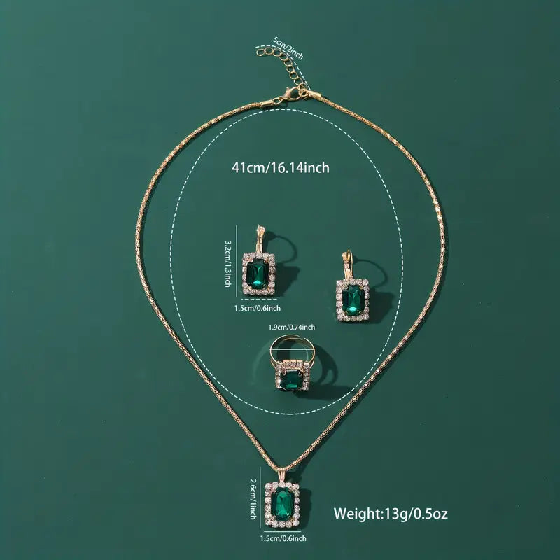 Sylvara Greenveil Set de Joyería | Oro Blanco