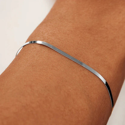 Soleil Pulsera Serpiente | Oro Blanco