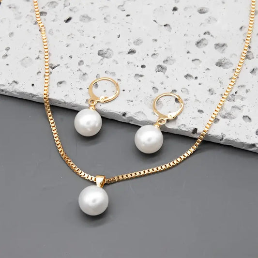 Golden Grace Set de Joyería con Perlas | Oro