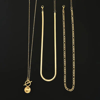 Savira Collar en Capas de Moneda Texturizada | Oro