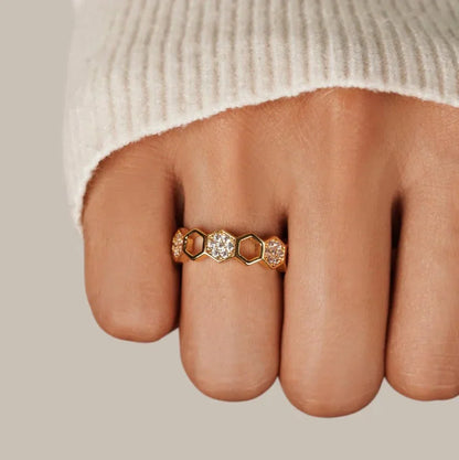 Anillo Panal de Cristal | Oro
