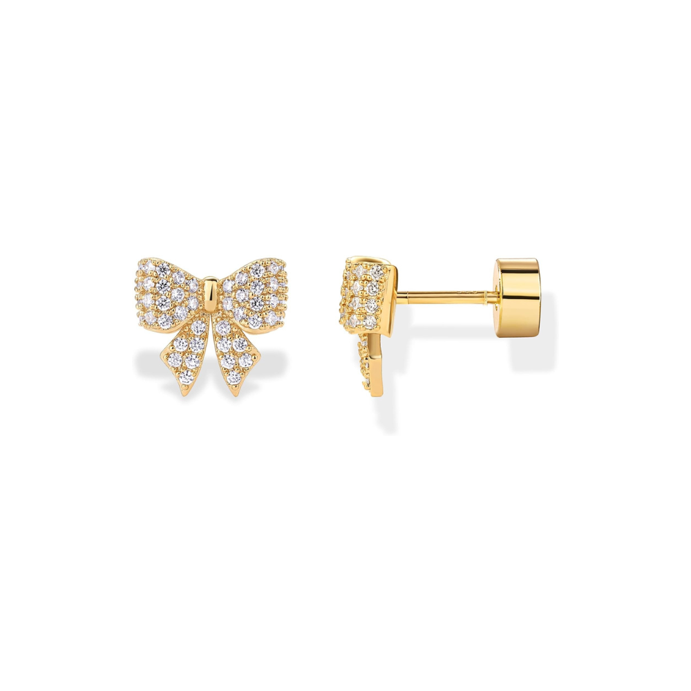 Aretes con Motivo de Moño | Oro