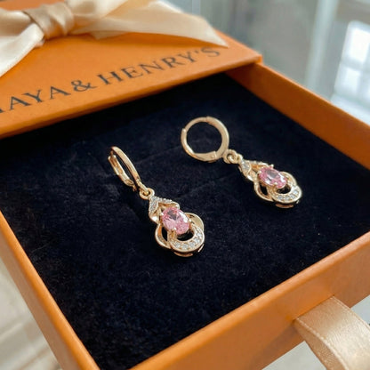 Aretes Lágrima Moonlit Blush | Oro Rosa