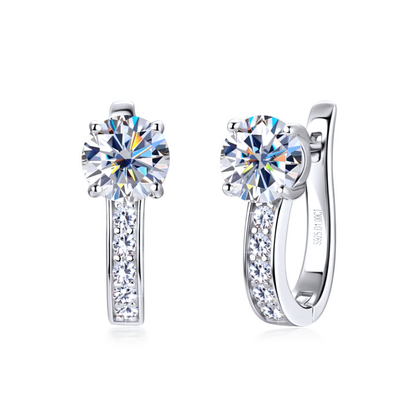 Aretes Huggie de Canal | Oro Blanco