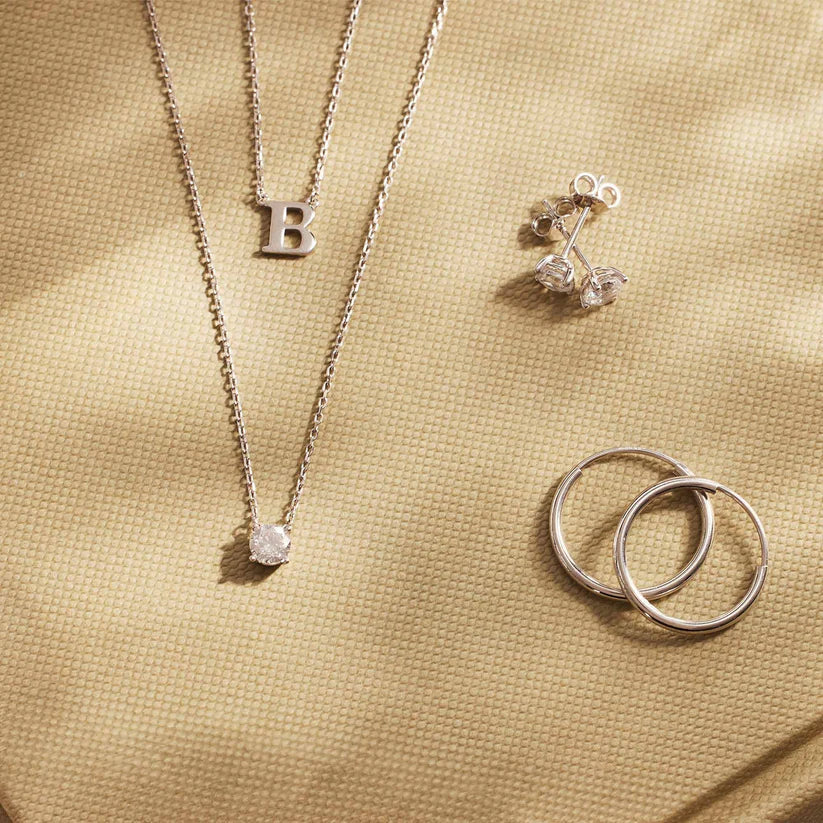 Cléa Collar con Piedra | Oro Blanco