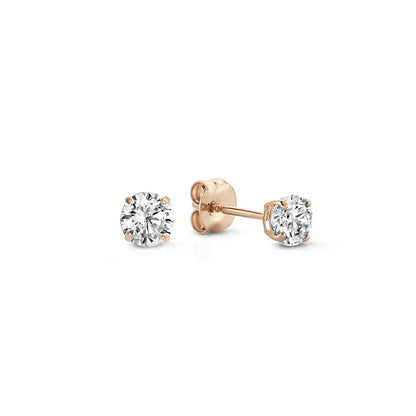 Aretes Stud con Piedra Larmes de Lune | Oro Blanco