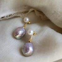 Aretes de Perla Lila Exquisitos | Oro