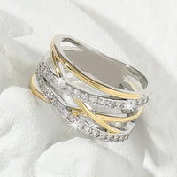 Anillo de Zirconia Radiance Plata y Oro | Oro Mixto