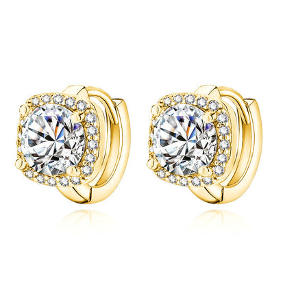 Nadine Aretes Cuadrados | Oro Blanco