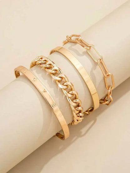 Elan Mercer Set de Pulseras | Oro Blanco