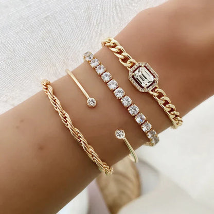 Domitia Calvina Set de Pulseras | Oro Blanco