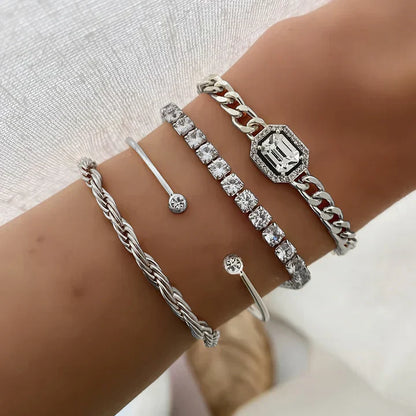 Domitia Calvina Set de Pulseras | Oro Blanco
