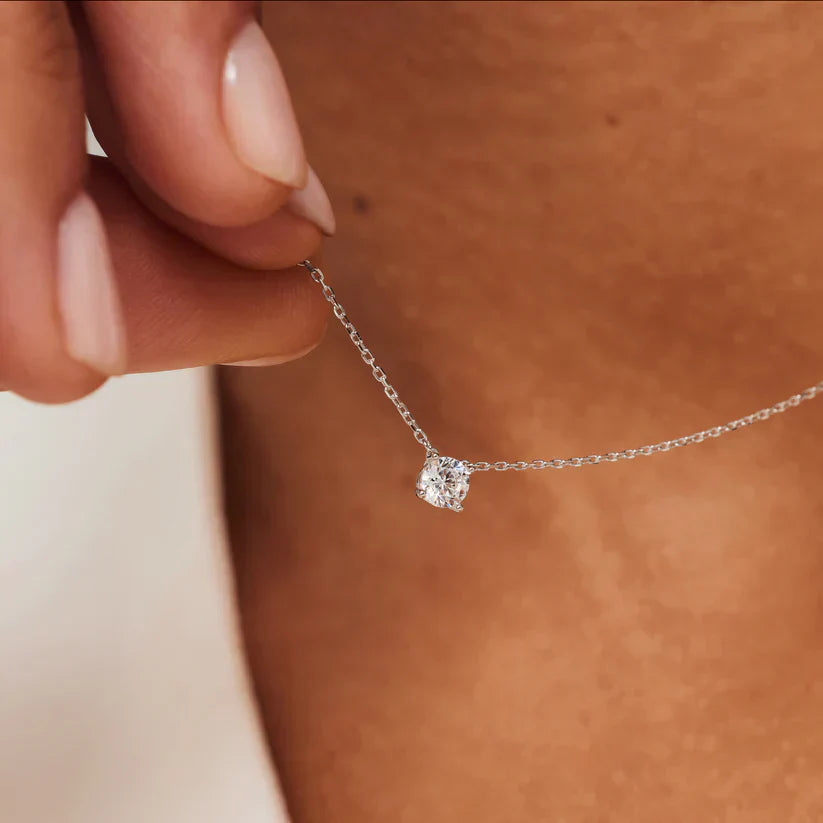 Cléa Collar con Piedra | Oro Blanco